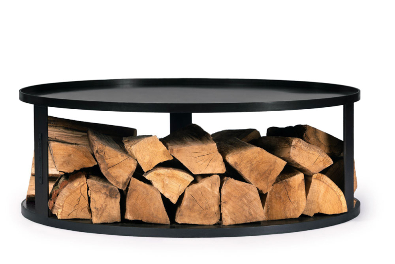 Round Fire Bowl Base With Wood Storage Cook King